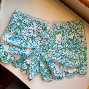 Lilly Pulitzer Blue Green Floral Buttercup Short